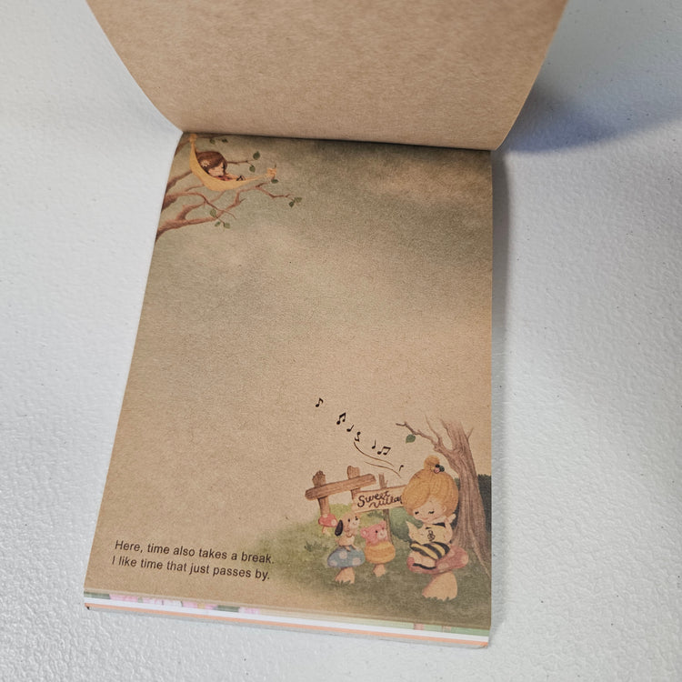 Honey Bee Large Memo Pad Post Card Kawaii Stationery Notepad Used