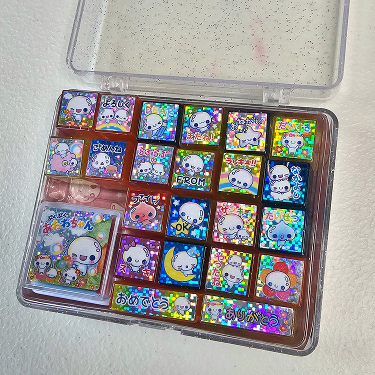 Awawa chan Kawaii Stamp set stampers Japan Retro Collectible Gifts Planner Used