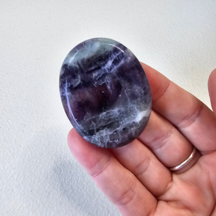 Rainbow Fluorite Worry Pocket Stone Crystals BONUS INFO CARD Gifts