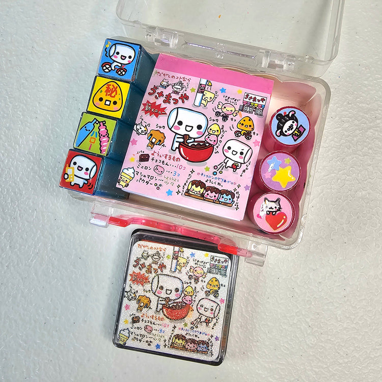 Marshmallow Kawaii Stamp set stampers Japan Retro Collectible Gifts Planner Used