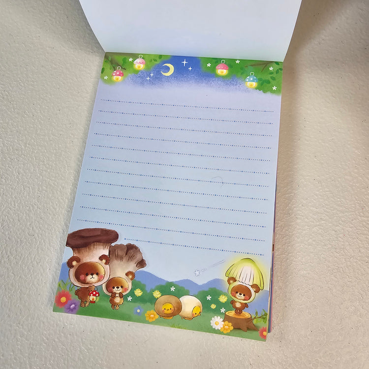 Kinoko No Mori Large Memo Pad Sticker Page Kawaii Stationery Notepad Used