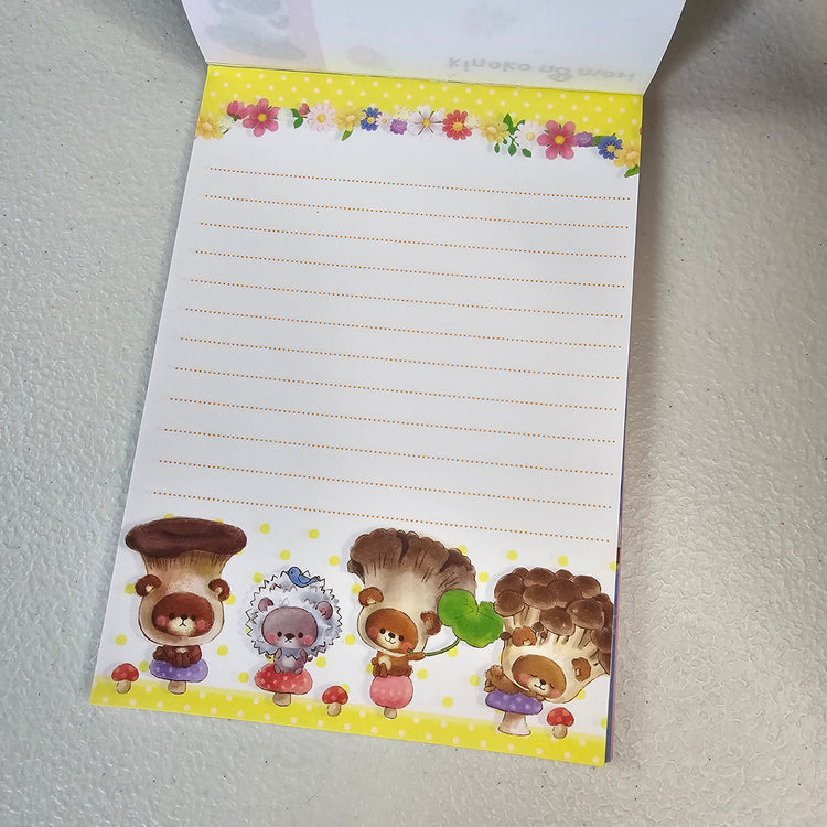 Kinoko No Mori Large Memo Pad Sticker Page Kawaii Stationery Notepad Used