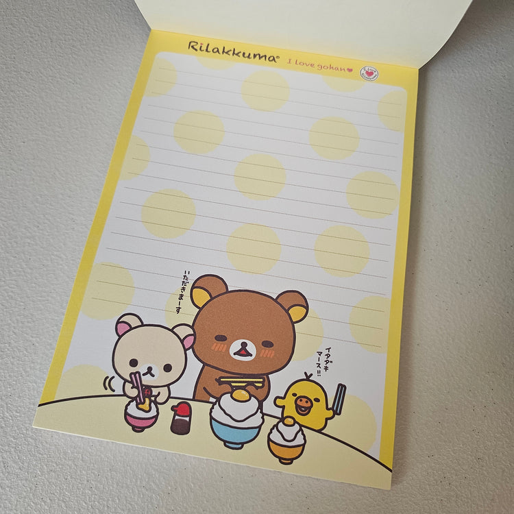 San-x Rilakkuma Large Letter Pad Kawaii Japan Stationery Collectible Gifts