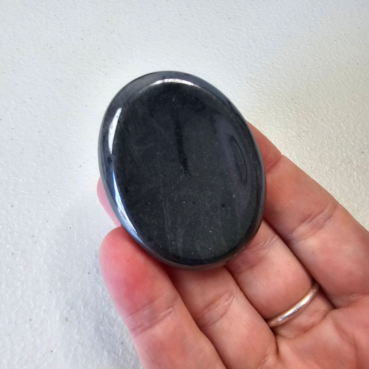 Hematite Stone Worry Pocket Stone Crystals Stones BONUS INFO CARD Gifts