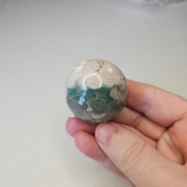 Green Flower Agate Sphere High Quality Collectible