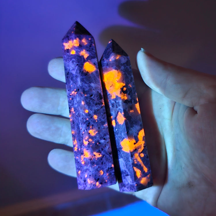 Yooperlite Tower Point (2) Crystals Minerals Stones UV