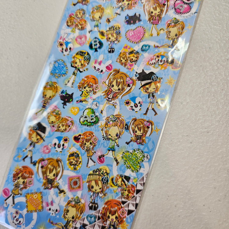 Kawaii Girls Stickers Sticker Sheet Vintage Japan Collectible Cute Gifts