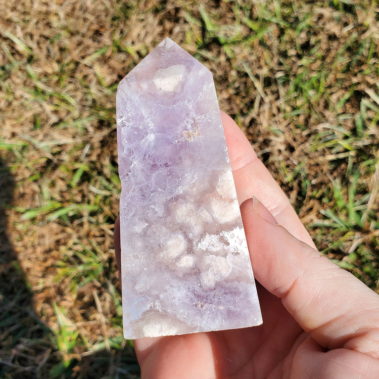 Amethyst Flower Agate BONUS INFO CARD Crystals Minerals Collectible