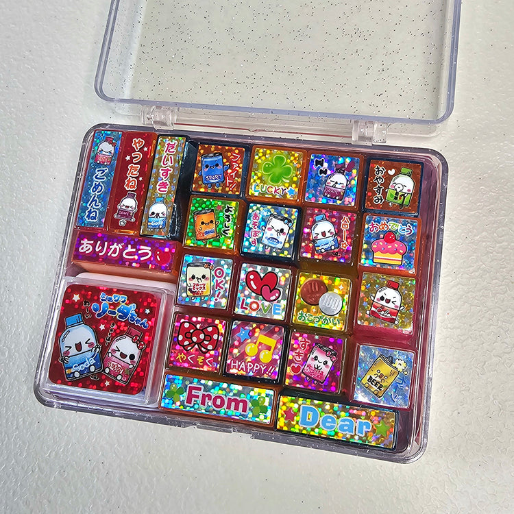 Soda Pop Kawaii Stamp set stampers Japan Retro Collectible Gifts Planner Used