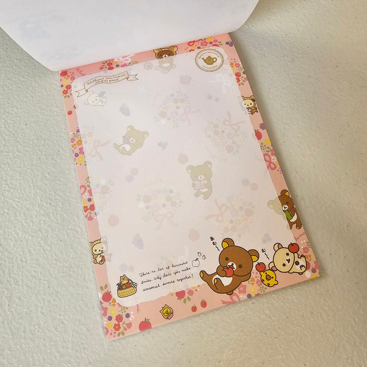 Rilakkuma Large Memo Pad Sticker Page Kawaii Stationery Notepad Collectible Used
