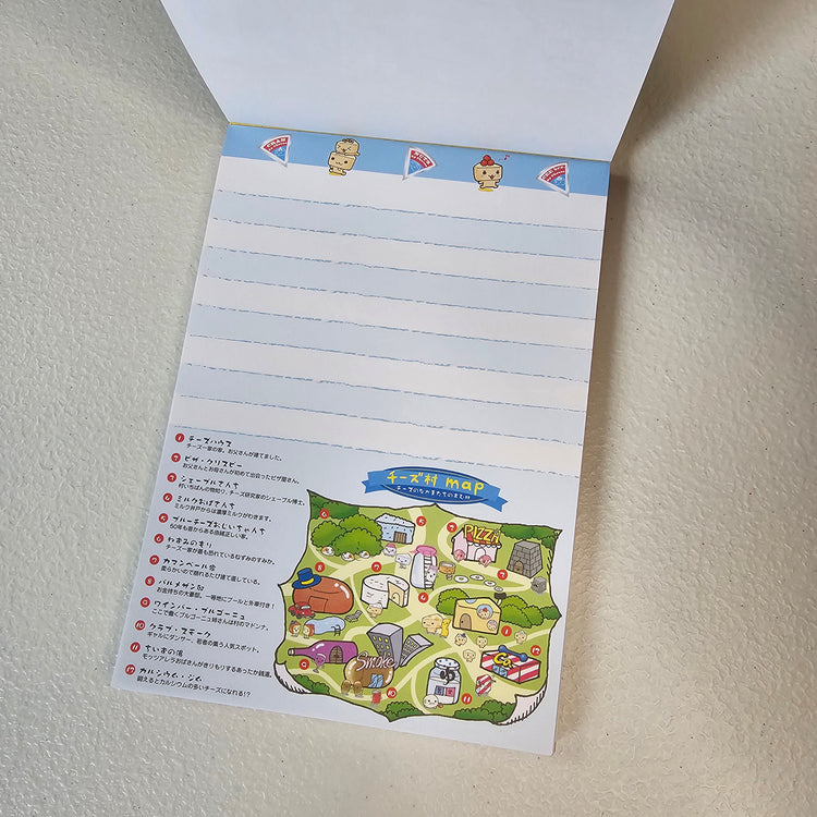 Cheese Family Large Memo Pad Sticker Page Kawaii Stationery Notepad Used