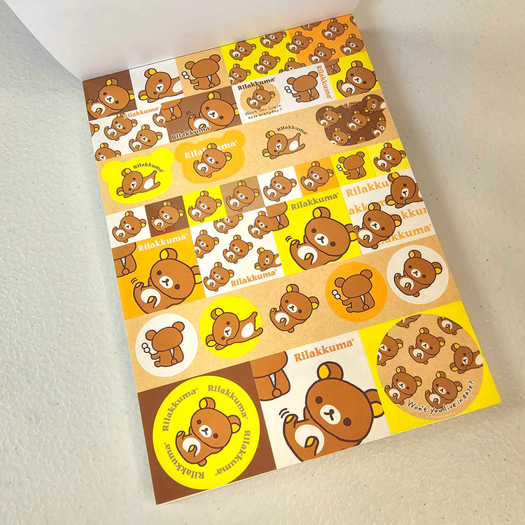 Rilakkuma Large Memo Pad Sticker Page Kawaii Stationery Notepad Collectible Used