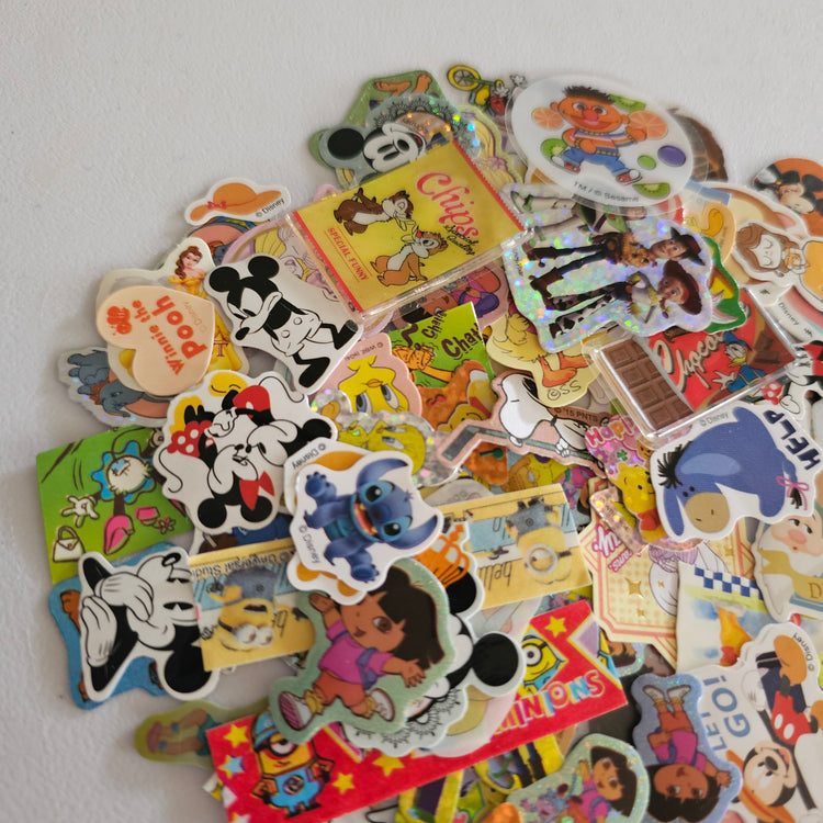 Cartoon Character Kawaii Sticker Flakes 100 Lot Sack Gifts Collectible Japan
