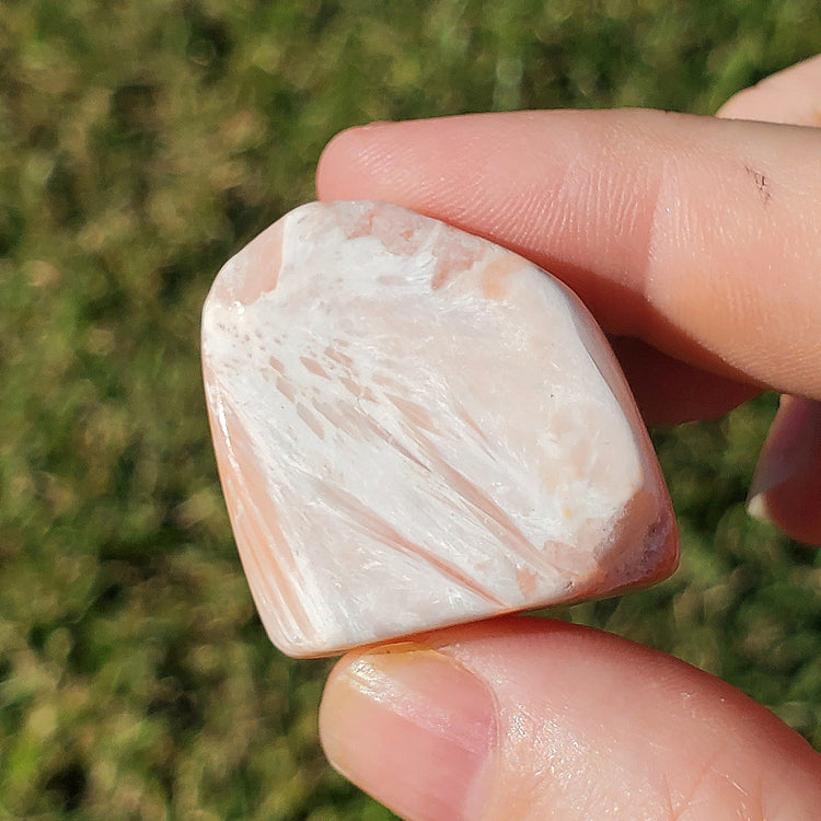 Scolecite Tumble Pocket Stone BONUS INFO CARD Crystals Minerals