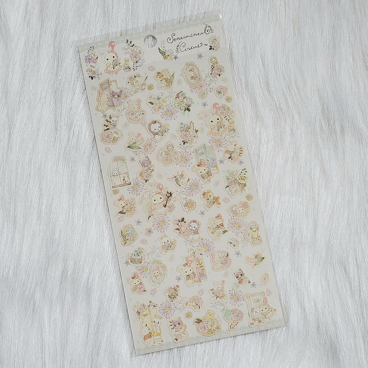 San-x Sentimental Circus Hotel Sticker Sheet stickers Japan Collectible Stationery Gifts Planners