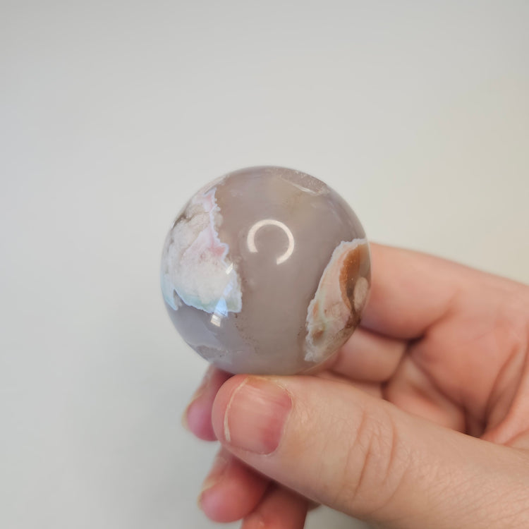 Green Flower Agate Sphere High Quality Collectible