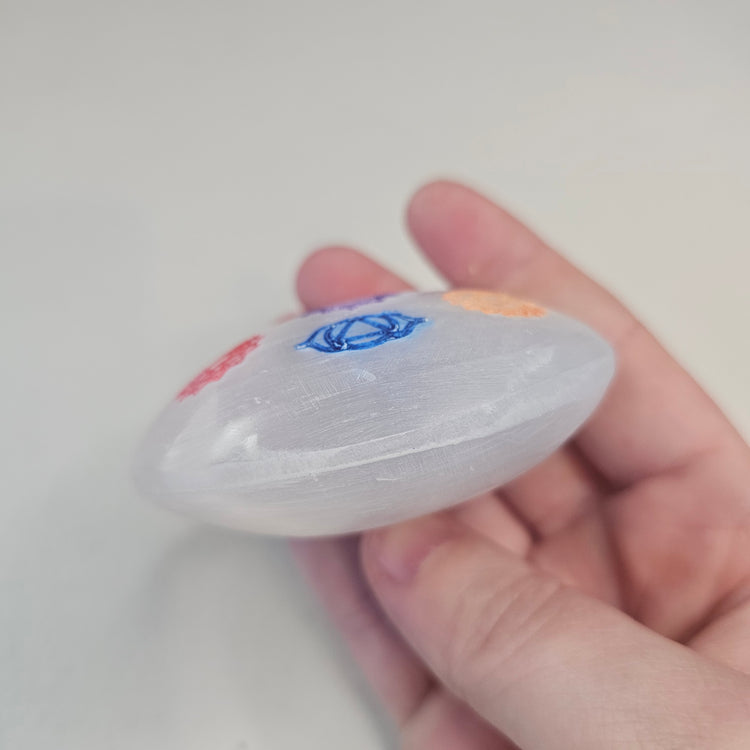 Selenite Chakra Palm Stone Crystals Minerals Natural Nature Reiki Collectible