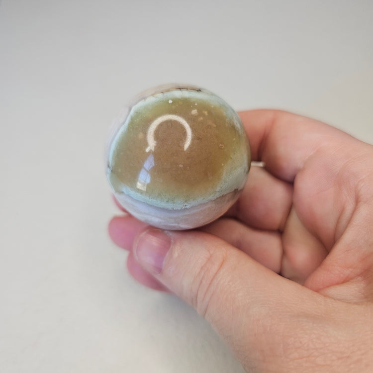 Green Flower Agate Sphere High Quality Collectible