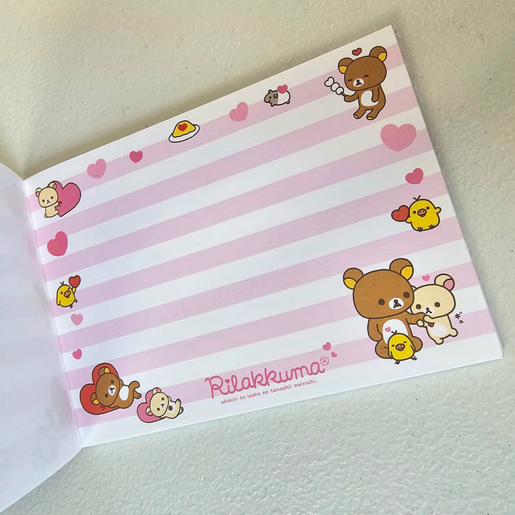 Rilakkuma Large Memo Pad Sticker Page Kawaii Stationery Notepad Collectible Used