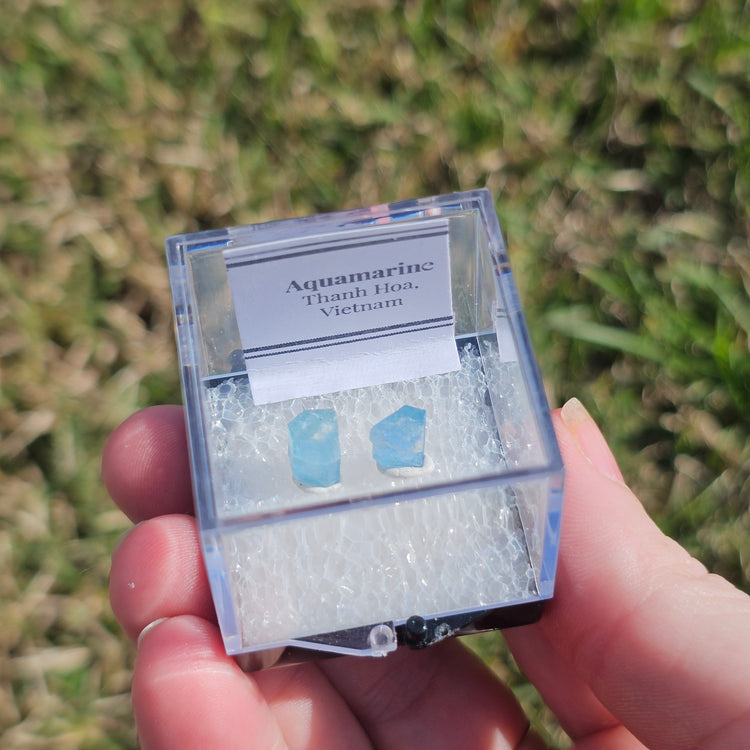 Aquamarine Crystals Minerals Thumbnails Natural Specimen Collectible