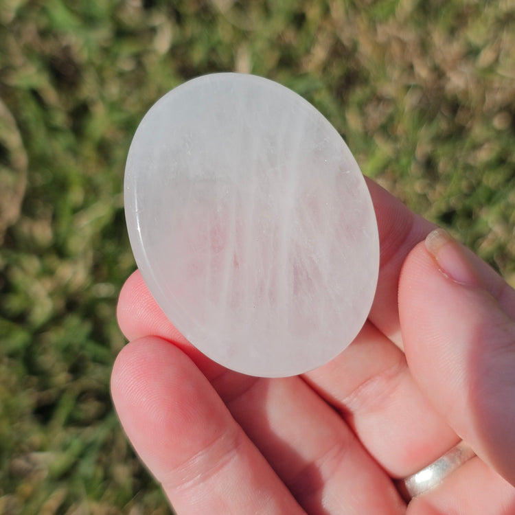 Clear Quartz Worry Pocket Stone Crystal BONUS Info Card Gifts