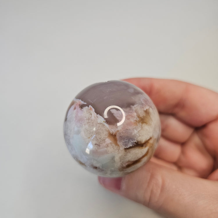 Green Flower Agate Sphere High Quality Collectible