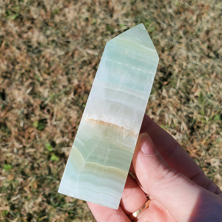 Pistachio Calcite Tower Obelisk Crystal Gift Gorgeous Quality Collectible