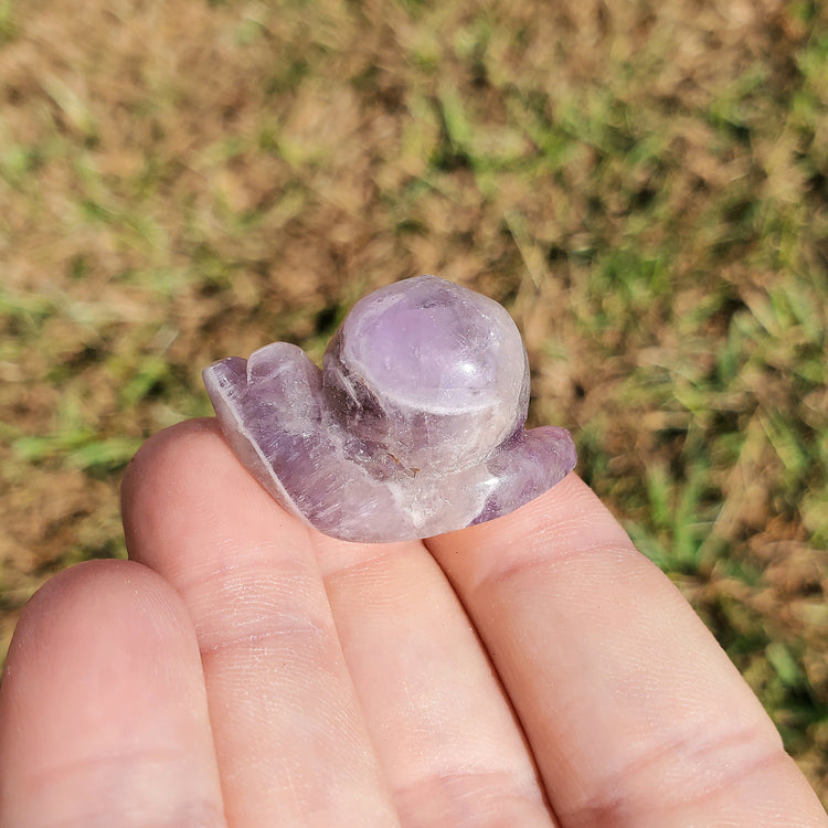 Chevron Amethyst Happy Snail Mail Carving Crystals Minerals Collectible Gifts