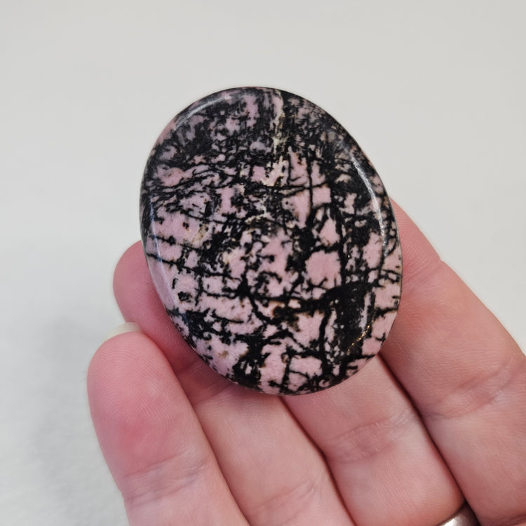 Rhodonite Beautiful Worry Pocket Stone Crystals Mineral BONUS Info Card Gifts