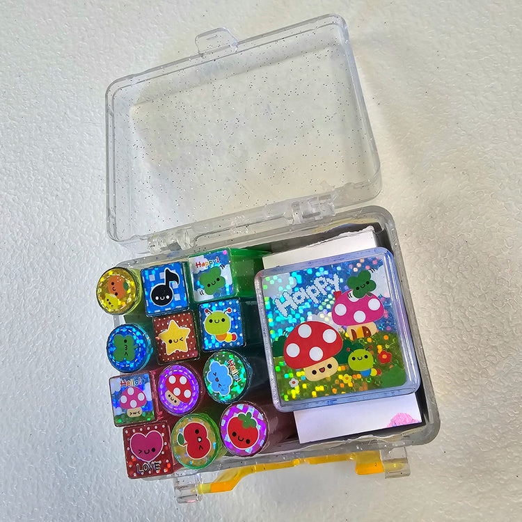 Happy Kawaii Stamp set stampers Japan Retro Collectible Gifts Planner Used