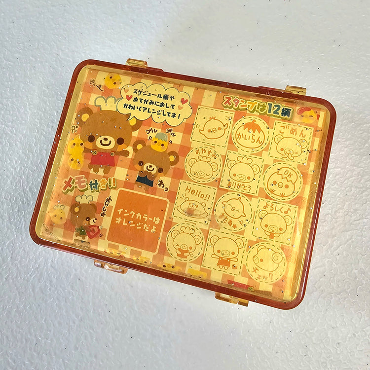 Bear's Cafe Mode Kawaii Stamp set stampers Japan Retro Collectible Gifts Planner Used