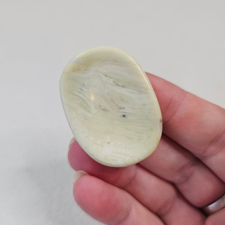 Serpentine Natural Worry Stone Handcrafted Thumb Pocket Stone Anxiety Relief Comfort Gifts BONUS Info Card