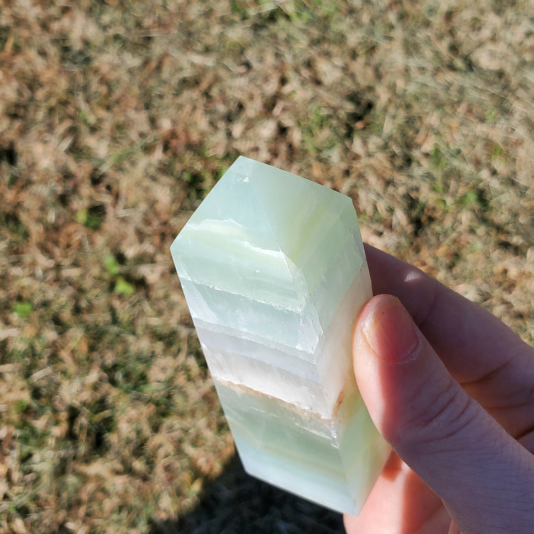 Pistachio Calcite Tower Obelisk Crystal Gift Gorgeous Quality Collectible