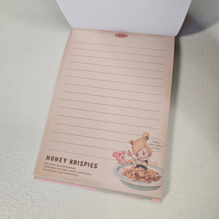 Honey Krispies Large Memo Pad Postcard Kawaii Stationery Notepad Used