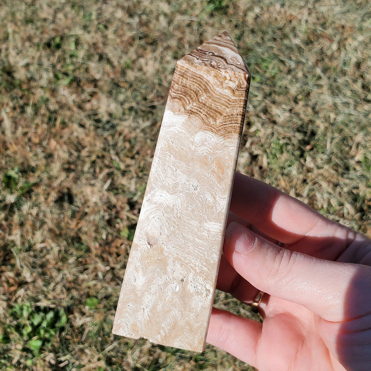 Rootbeer Calcite Tower Obelisk Inner Balance Crystal Brown Gift Gorgeous Quality