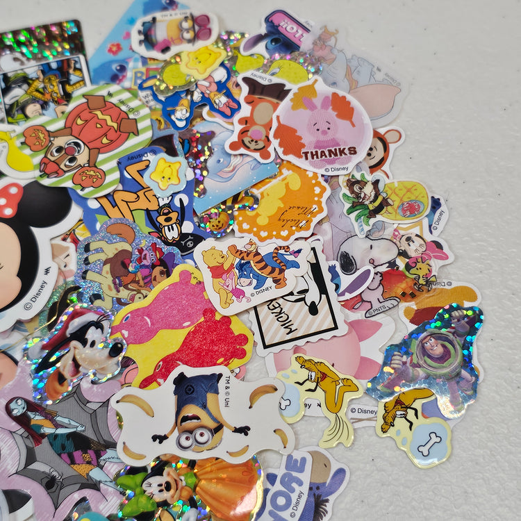 Cartoon Character Kawaii Sticker Flakes 100 Lot Sack Gifts Collectible Japan Deadstock