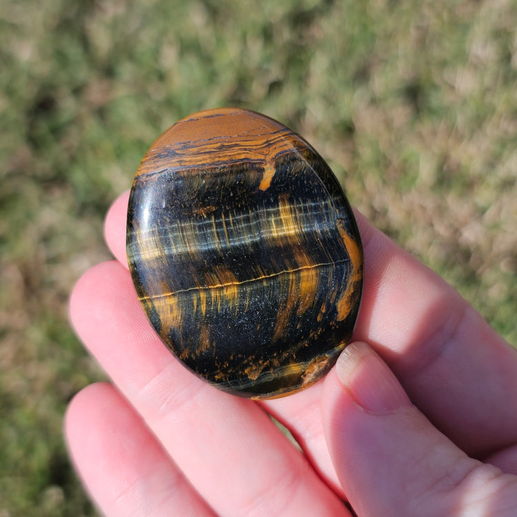 Tiger's Eye Worry Pocket Stone BONUS Info Card Gifts