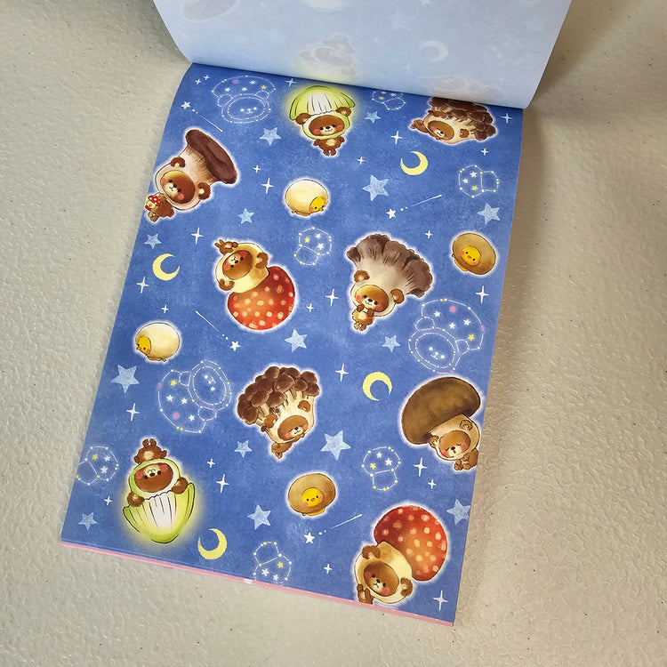 Kinoko No Mori Large Memo Pad Sticker Page Kawaii Stationery Notepad Used