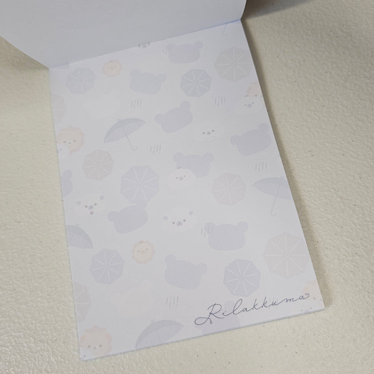 San-x Rilakkuma Large Memo Pad Rain Kawaii Stationery Notepad Collectible Gifts