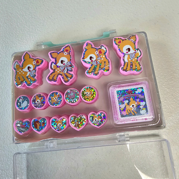 Hummingmint Kawaii Stamp set stampers Japan Retro Collectible Gifts Planner Used Deadstock