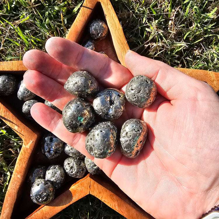 Tumbled Pyrite Stones 1 kilo Crystals Collectible Healing Reiki Metaphysical LOT