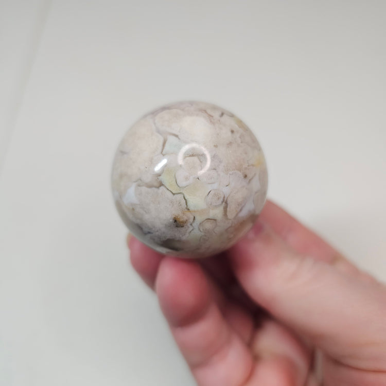 Green Flower Agate Sphere High Quality Collectible