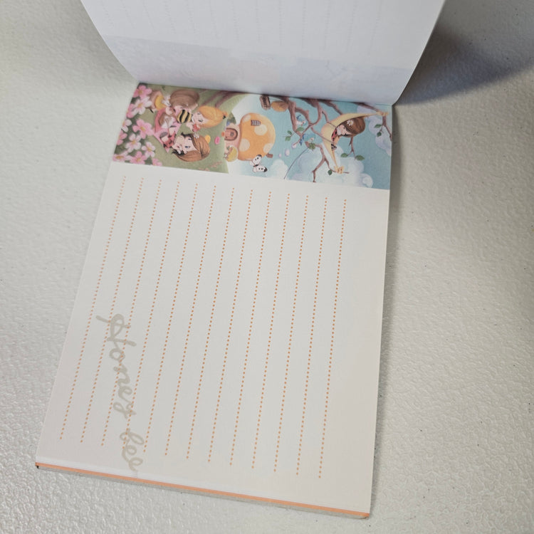 Honey Bee Large Memo Pad Post Card Kawaii Stationery Notepad Used