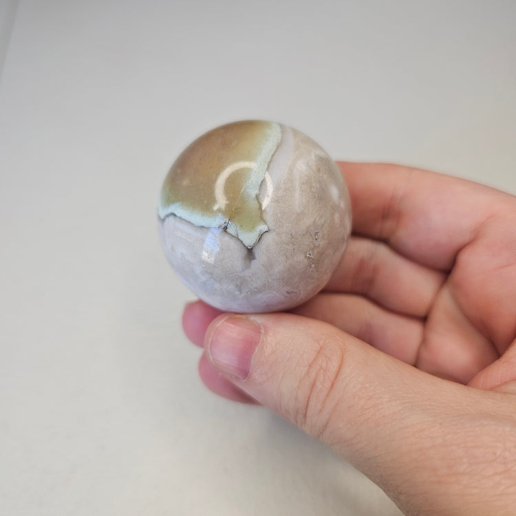 Green Flower Agate Sphere High Quality Collectible