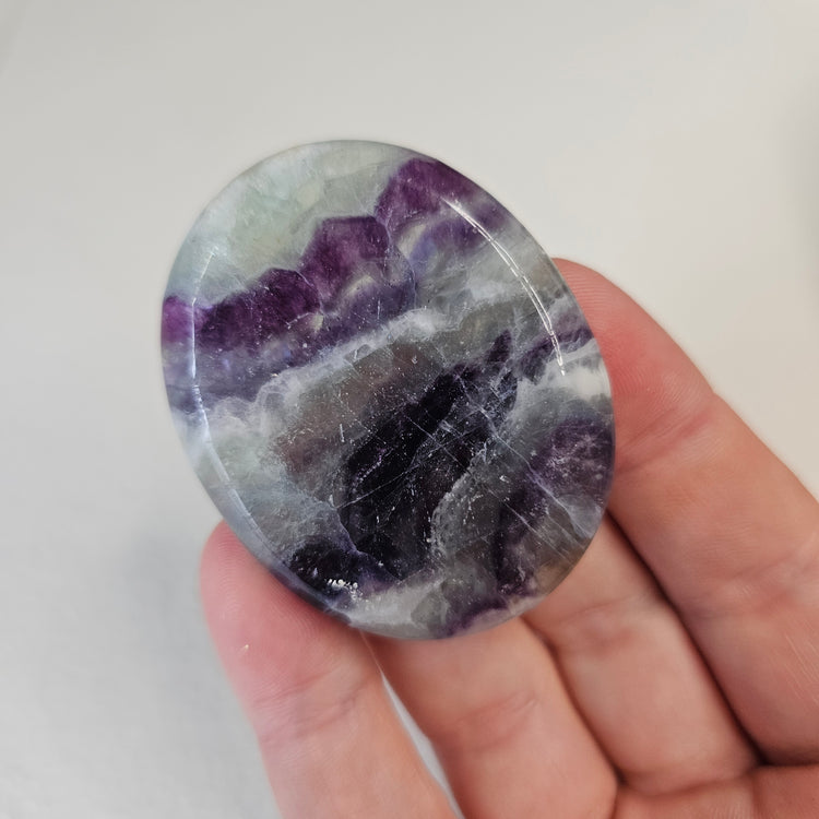 Rainbow Fluorite Worry Pocket Stone Crystals BONUS INFO CARD Gifts