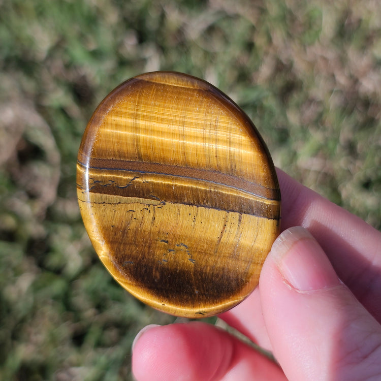 Tiger's Eye Worry Pocket Stone BONUS Info Card Gifts
