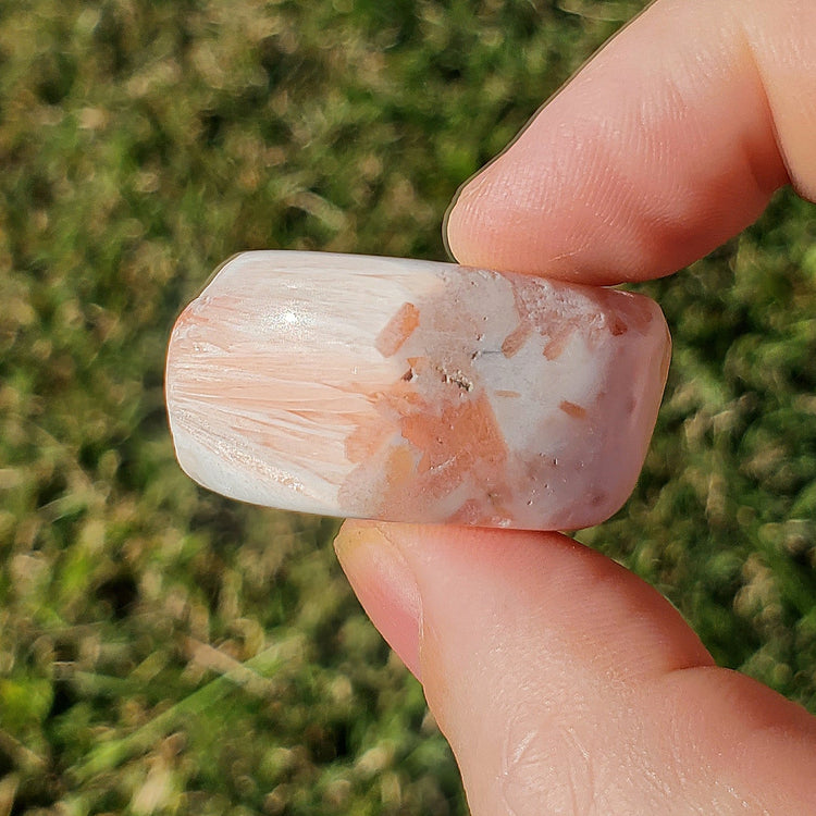 Scolecite Tumble Pocket Stone BONUS INFO CARD Crystals Minerals