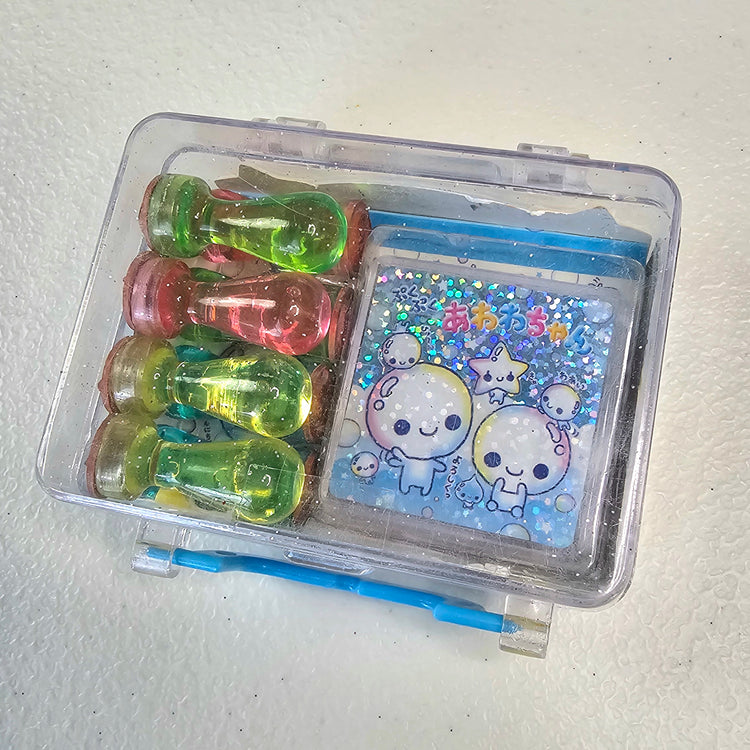 Awawa chan Kawaii Stamp set stampers Japan Retro Collectible Gifts Planner Used