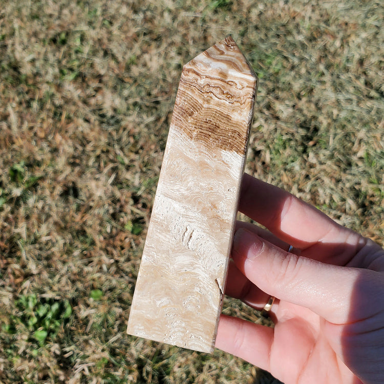 Rootbeer Calcite Tower Obelisk Inner Balance Crystal Brown Gift Gorgeous Quality