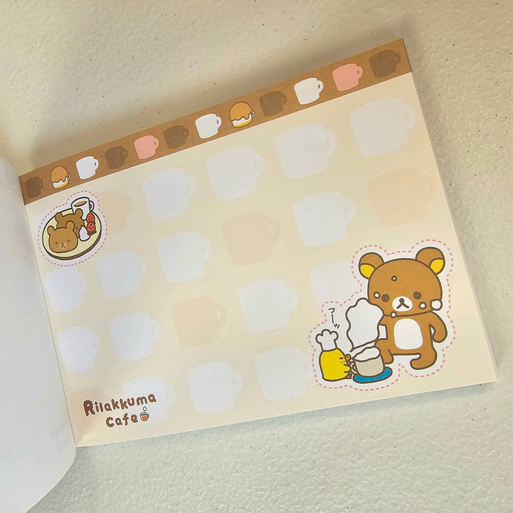 Rilakkuma Large Memo Pad Sticker Page Kawaii Stationery Notepad Collectible Used